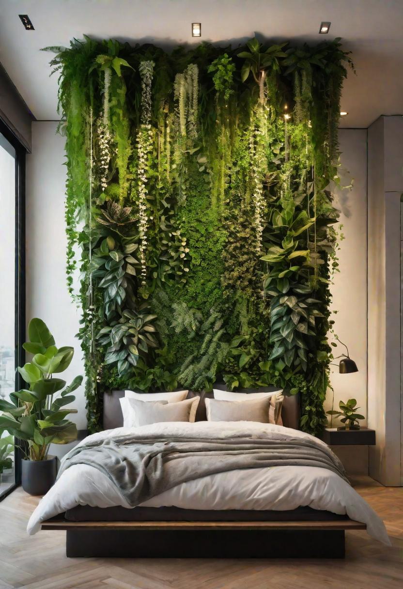 35 Stunning Bedroom Accent Walls for a Cozy Makeover 58 29. Vertical Plant Wall Bedroom Decor-1
