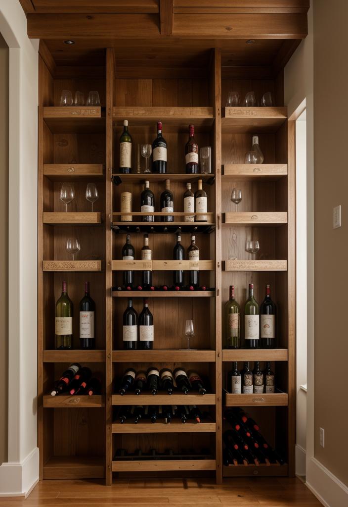 43 Inspiring Kitchen Decor Ideas: Stylish and Functional Accents 24 16. Vertical Wine Rack with Ladder-0