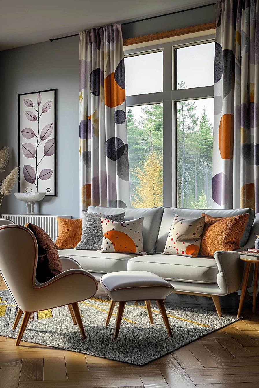 18 colorful in the middle of the century modern living room design 24 8. Living 50s-inspired curtain selection-0
