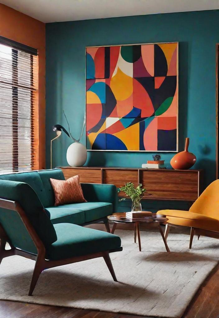 27 schöne Mitte des Jahrhunderts moderne Wohnzimmer 12 9. Lebendige abstrakte Kunstwerke: Blog-1