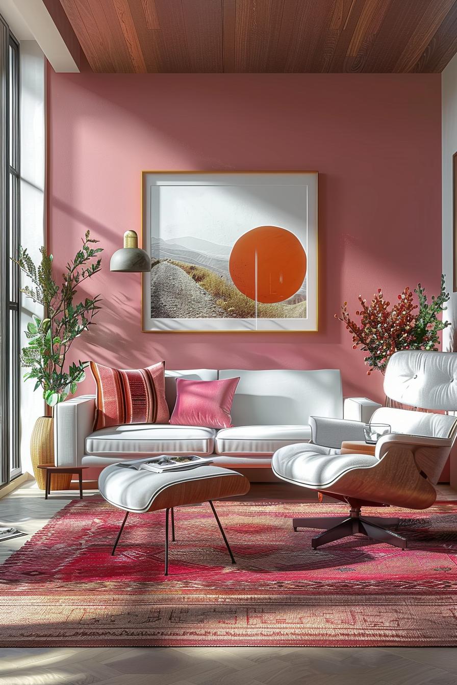 18 colorful in the middle of the century Modern Living Room Design 10 3 .. Living Akzent-Wandideen-1