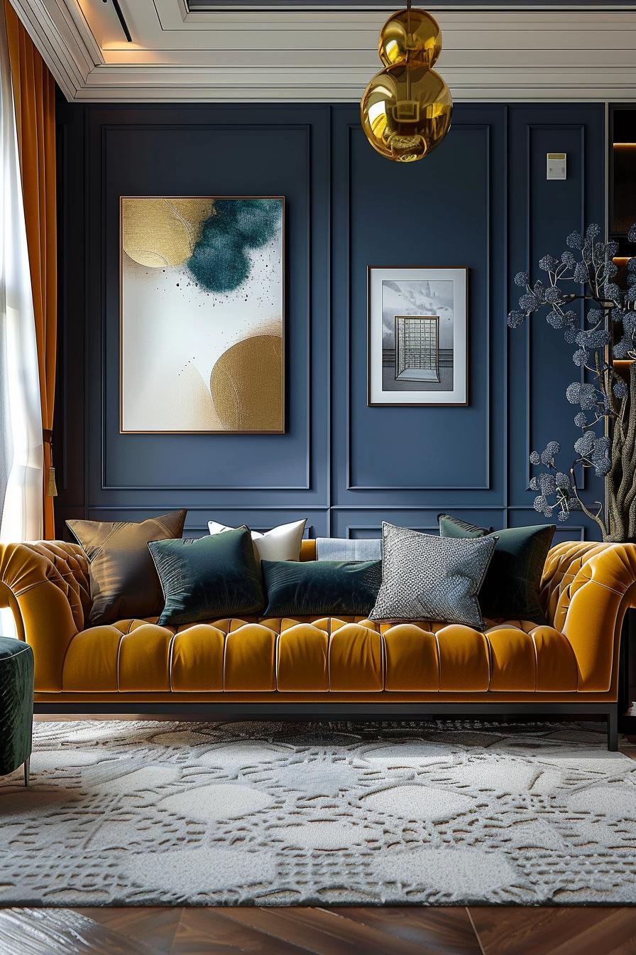 18 colorful in the middle of the century modern living room design 11 3 .. Living Akzent-Wandideen-2