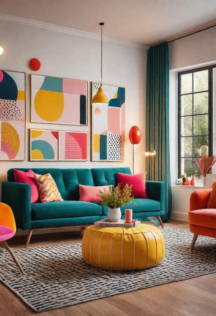49 Modern Living Room Ideas: Create a Contemporary Haven 33 26. Vibrant Carnival Living Room Décor-0