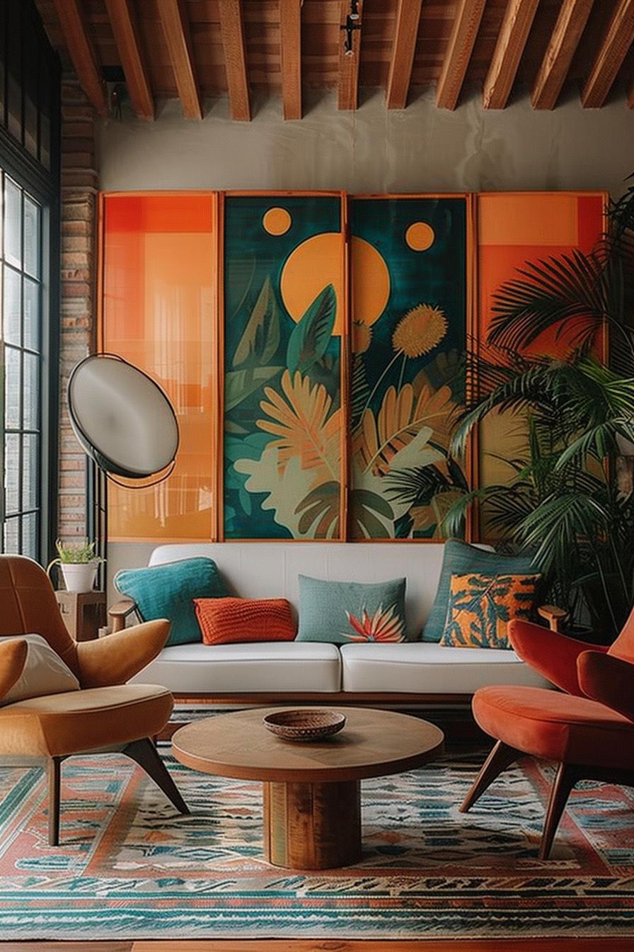 18 colorful in the middle of the century modern living room design 38 13. Living room divider Inspiration-0
