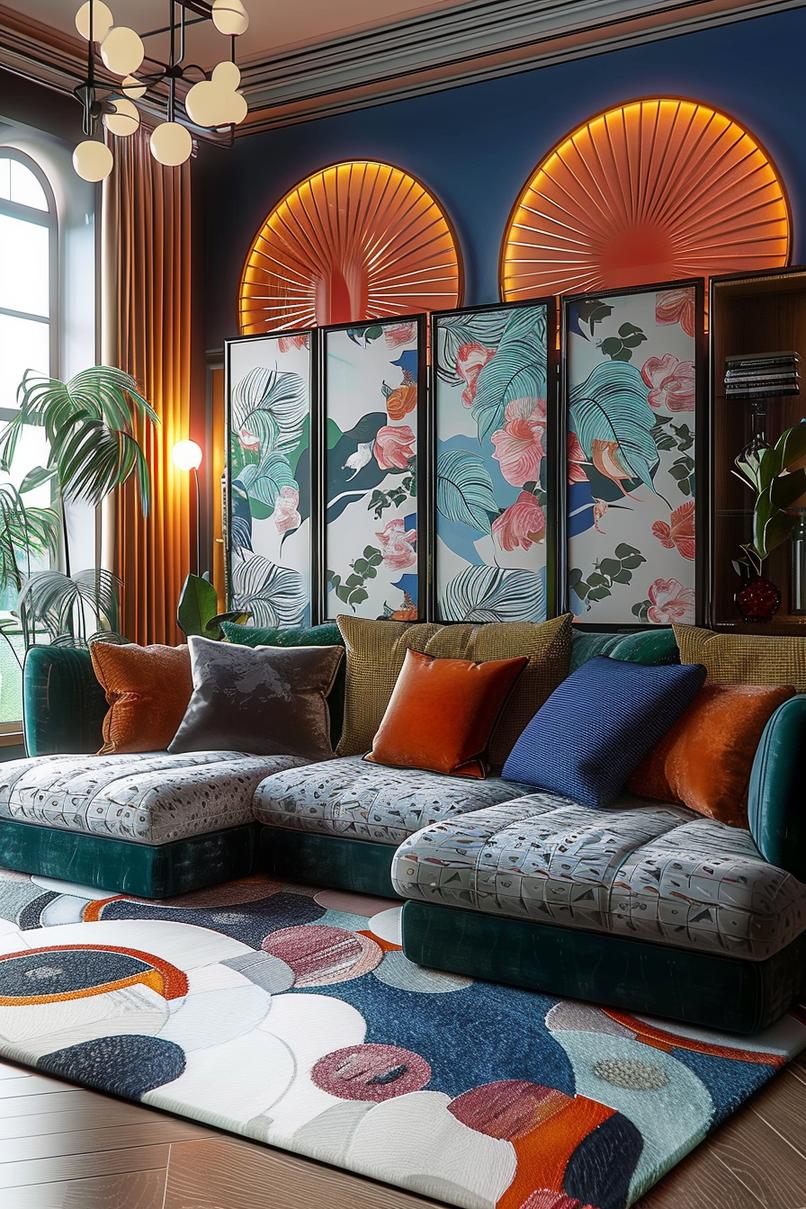 18 colorful in the middle of the century modern living room design 39 13. Living room divider Inspiration-1
