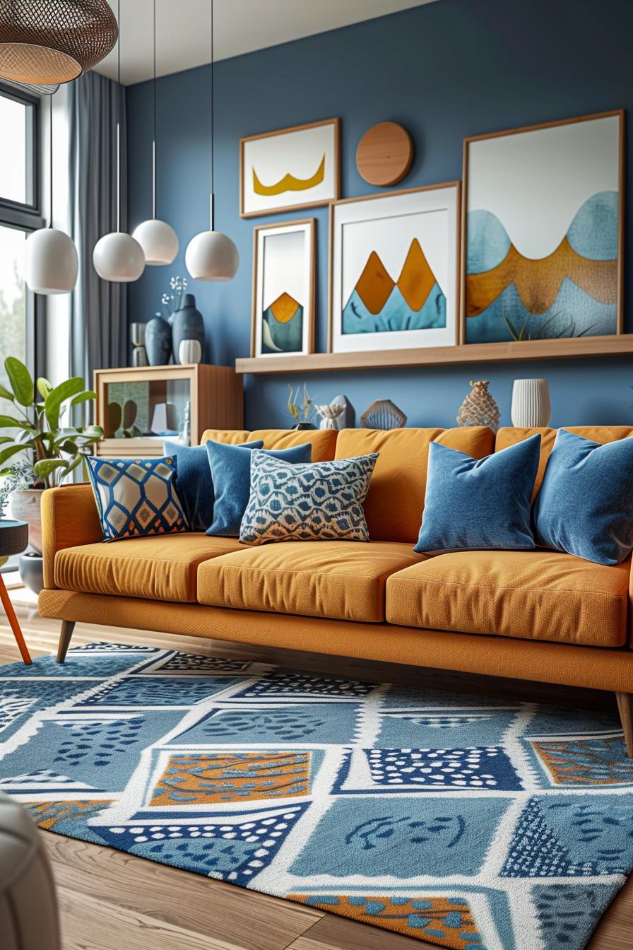 18 colorful in the middle of the century modern living room designs 19 6. Lively structured litter cushion-1