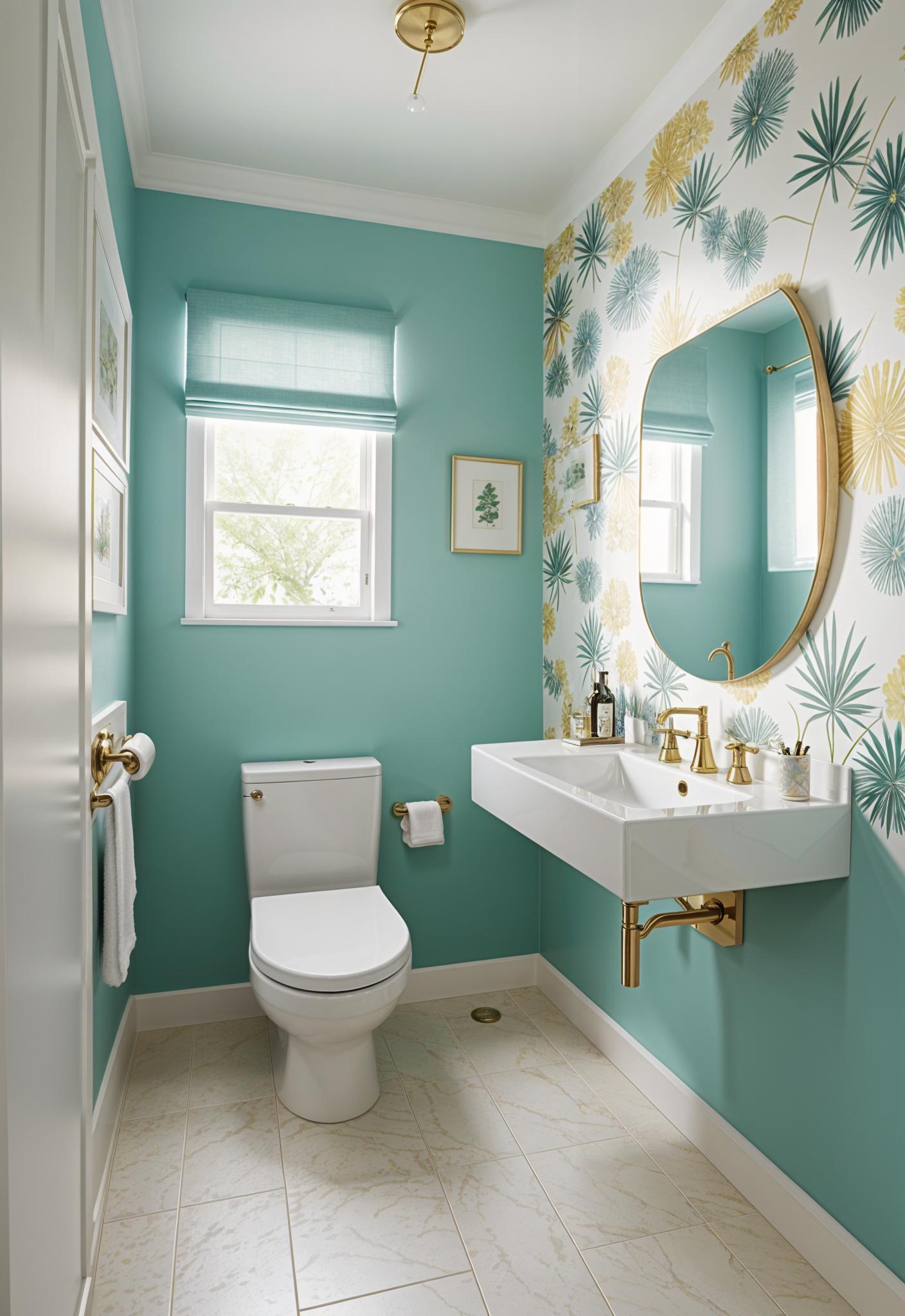 15 Genius half bathroom decor ideas 10 6. Lively wallpaper ideas for bathroom-0