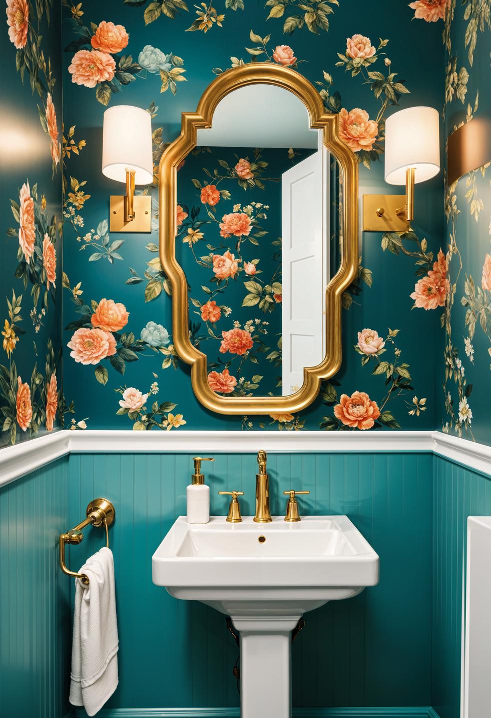 15 Genius half bathroom decor ideas 11 6. Lively wallpaper ideas for bathroom-1