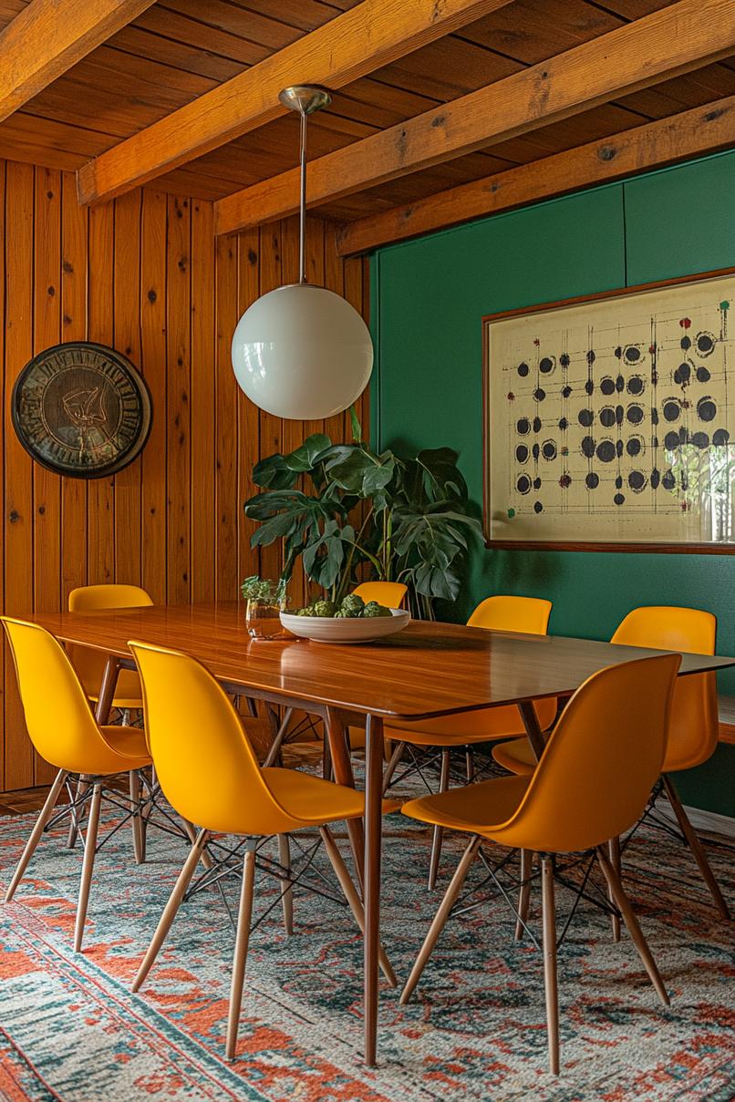 23 Breathtaking modern dining tables from the middle of the century, which you love 18 7. Living walls, wooden-1