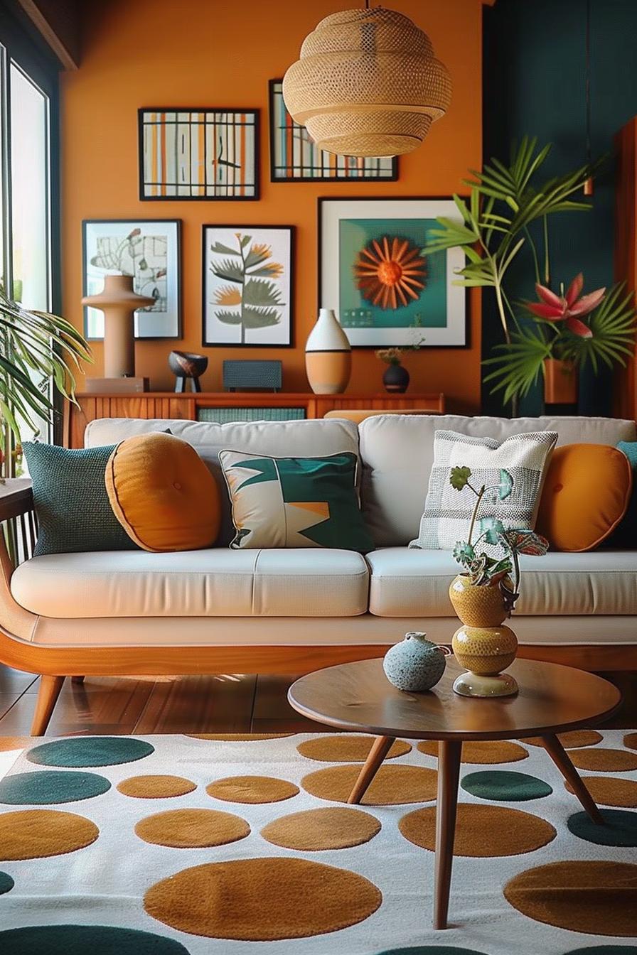 18 colorful in the middle of the century modern living room design 32 11. Lively wooden furniture pairings-0