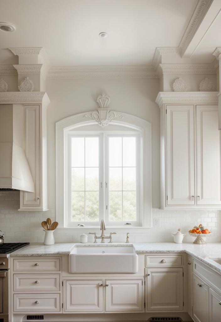 27 atemberaubende weiße Küchenschränke: Ideen, um Ihren Raum mit zeitloser Eleganz zu erhellen 33 27. Victorian White Kitchen Renovation-0