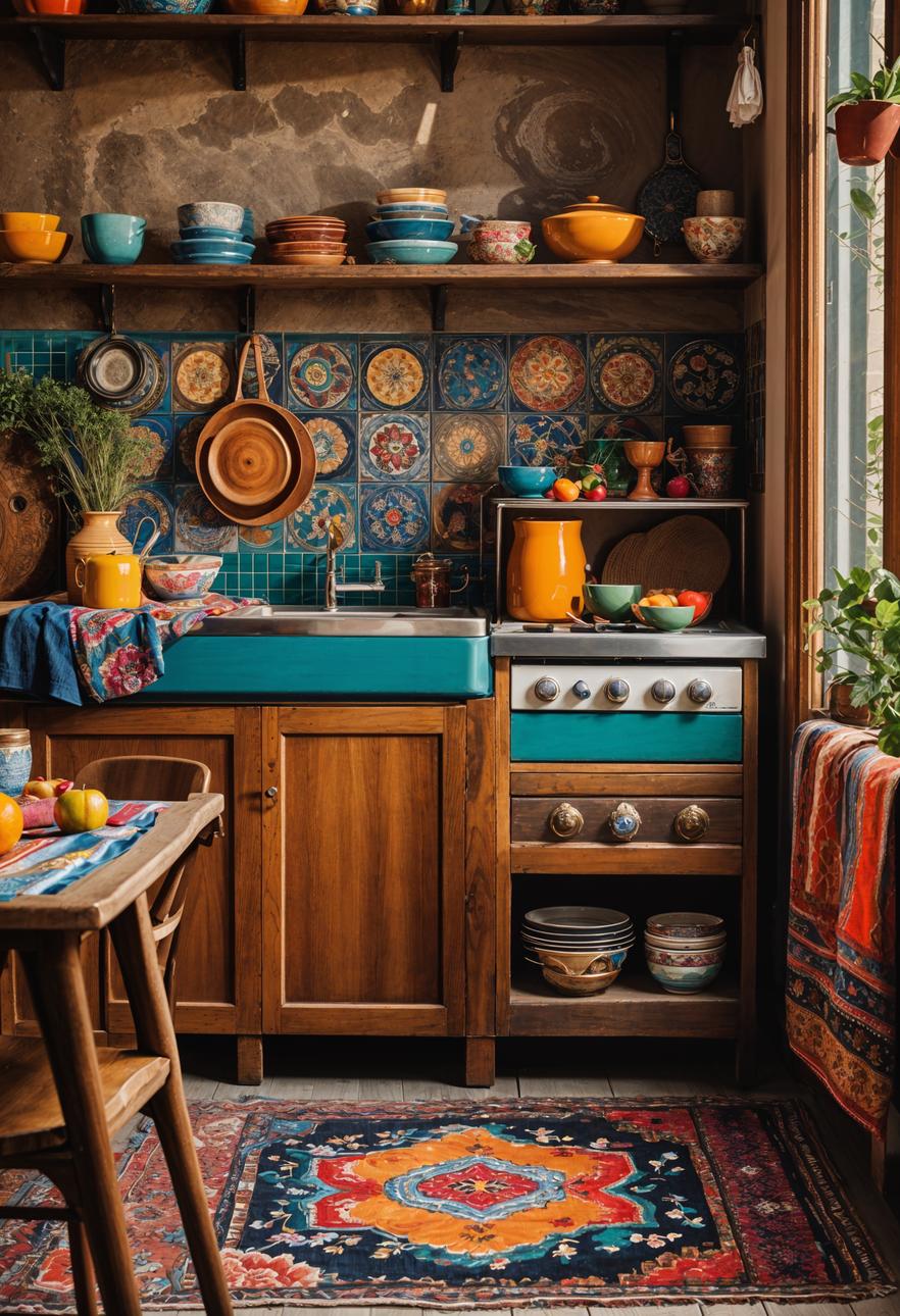 27 Stunning Boho Kitchen Designs That Will Inspire You 8 5. Vintage Boho Kitchen Makeover-0
