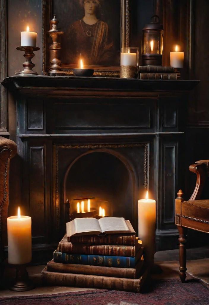 21 Inspirational Boho Living Room Ideas For 2024 24 21. Vintage Book and Cerz Display-0