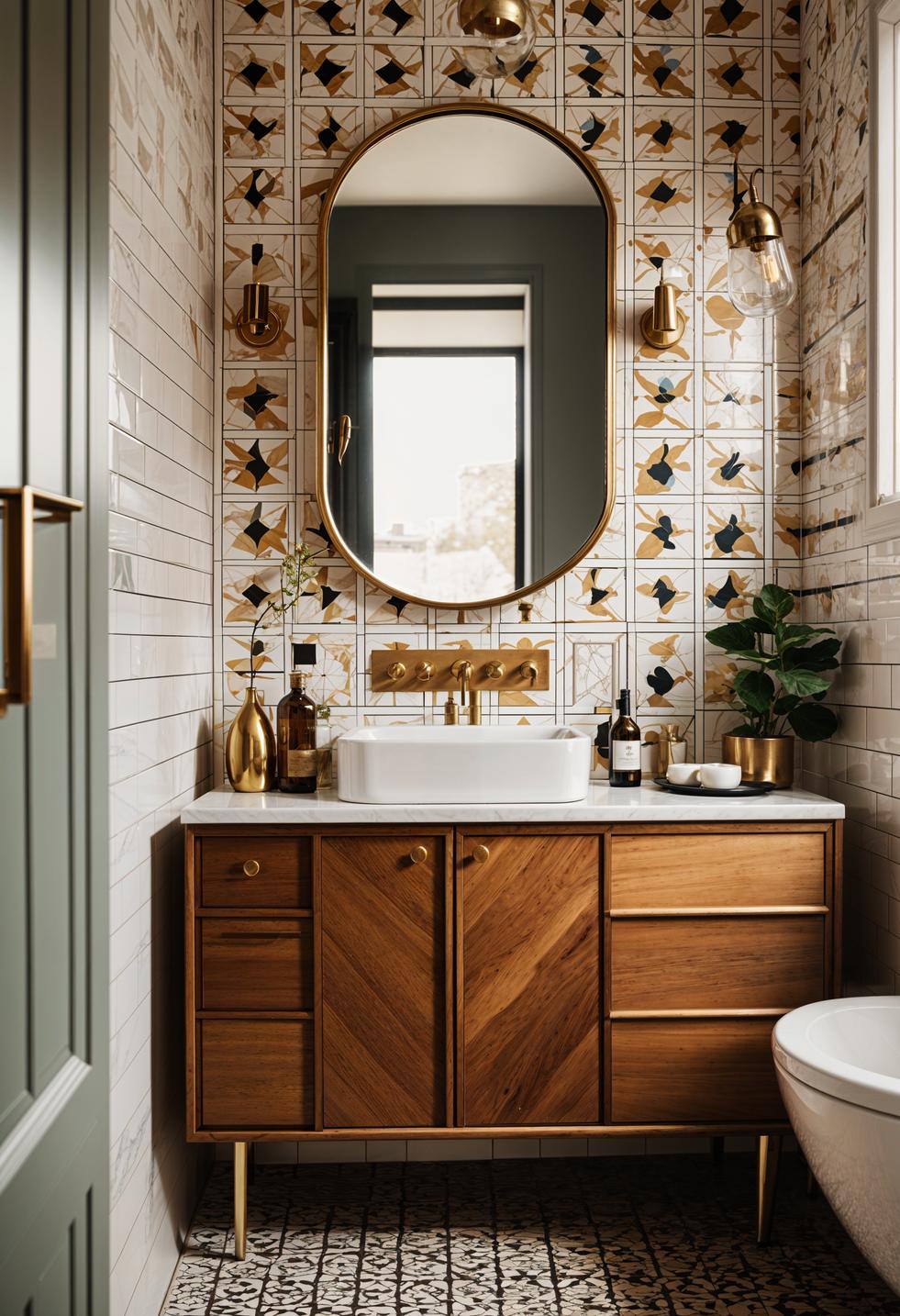 20 aesthetic bathroom designs for your home processing 7 3. Vintage charm in the geometric bathroom-1