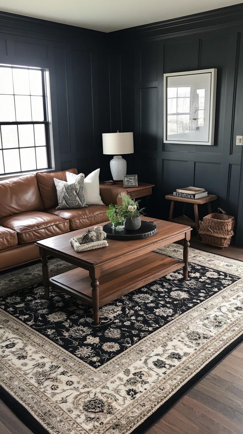 19 cozy moody farmhouse living room ideas, the woW 14 4. Vintage Farmhouse carpet styling-2