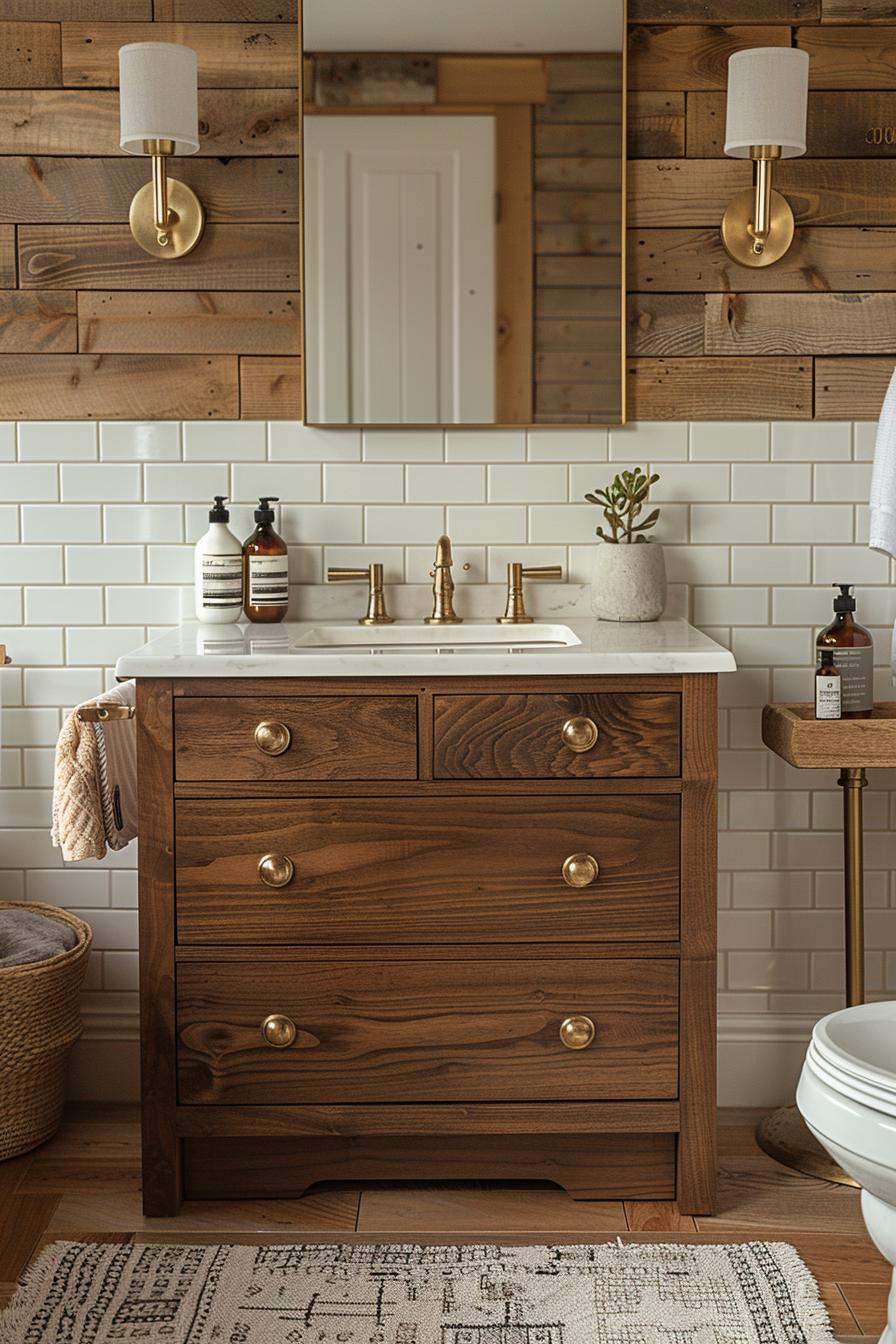 15 chic mid century modern bathroom ideas for timeless elegance 7 2. Vintage-inspired bathroom washbasin installation-1