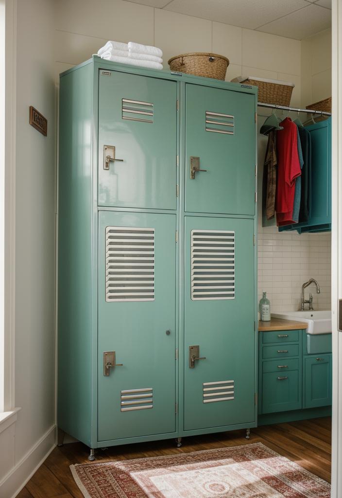 20 innovative laundry room ideas: stylish storage solutions 9 4. Vintage metal loose cabinets-0