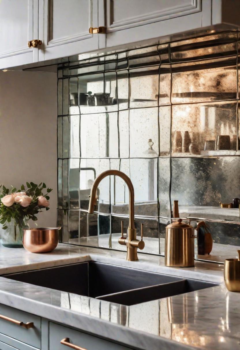 43 Aesthetic Kitchen Ideas to Transform Your Space 46 39. Vintage Mirror Backsplash Ideas-0