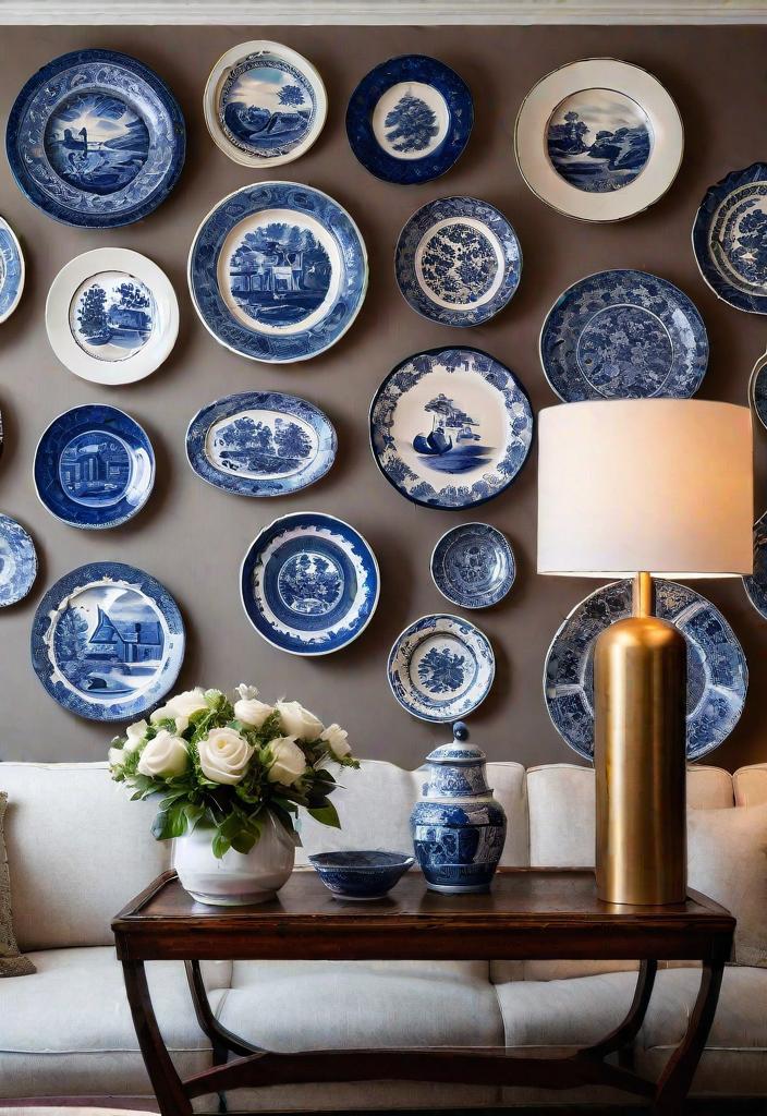 40 Breathtaking accent walls in living room Ideas 36 33. Vintage Plate Arrangement-0