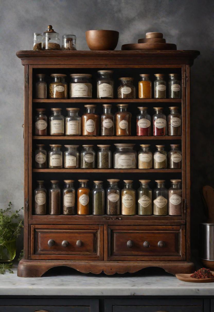 43 Inspiring Kitchen Decor Ideas: Stylish and Functional Accents 62 40. Vintage Spice Cabinet Inspiration-0