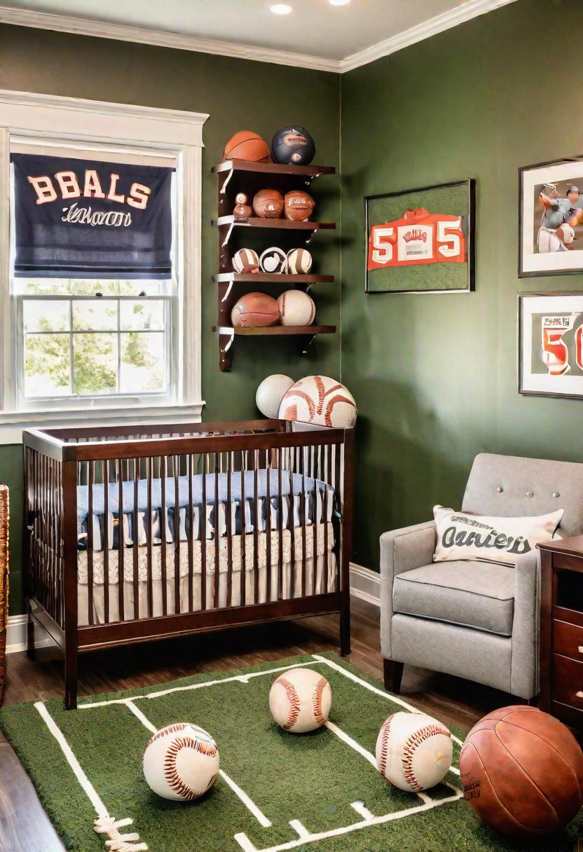 28 Charming Baby Boy Nursery Ideas: Creative Themes and Decor for Your Little Man 7 5. Vintage Sports Nursery Decor-0