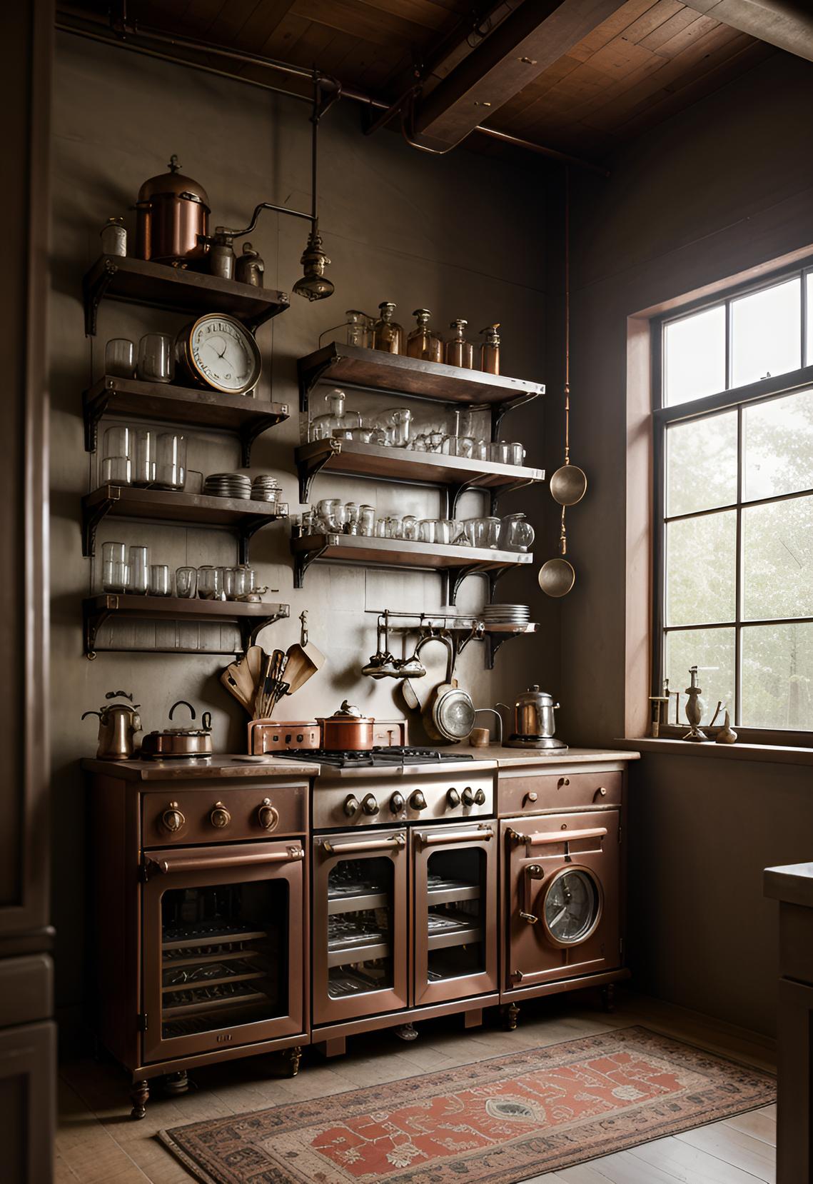 45 Timeless Kitchen Design Ideas for Everlasting Style 27 23. Vintage Steampunk Kitchen Design-0