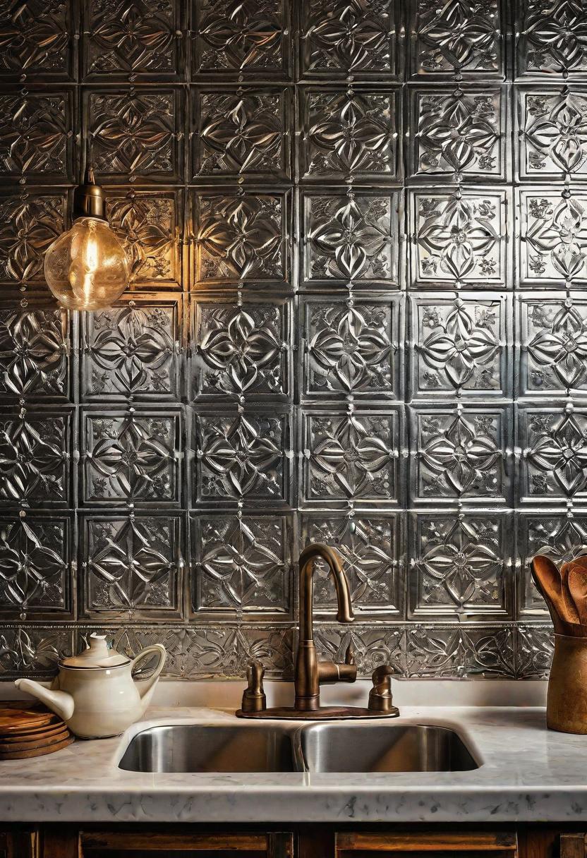 35 Stunning Kitchen Backsplash Ideas: Creative and Eye-Catching Designs 16 9. Vintage Tin Backsplash Tiles-0