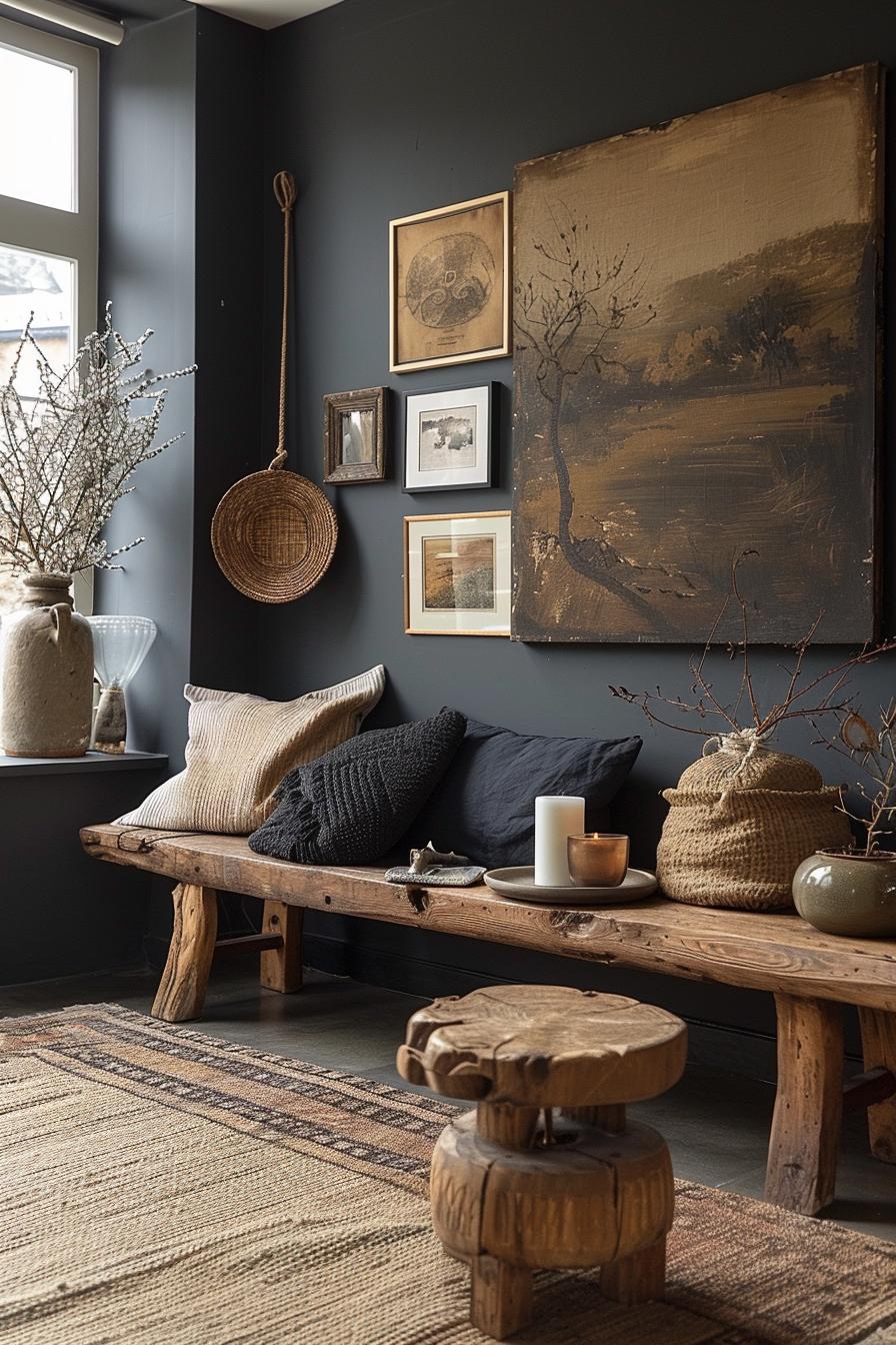 15 Best moody mid -century modern living room ideas 42 14. Vintage Vibe Gallery Wall Retreat-0