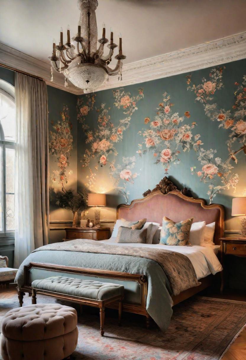 35 Stunning Bedroom Accent Walls for a Cozy Makeover 6 3. Vintage Wallpaper Accent Wall-0