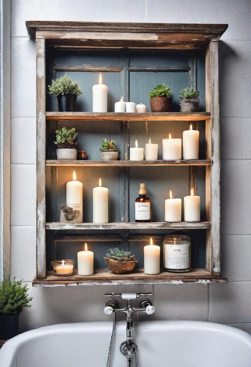 15 Genius & beautiful bathroom shelf ideas you have to see 14 6. Vintage window frame bathroom shelf-0