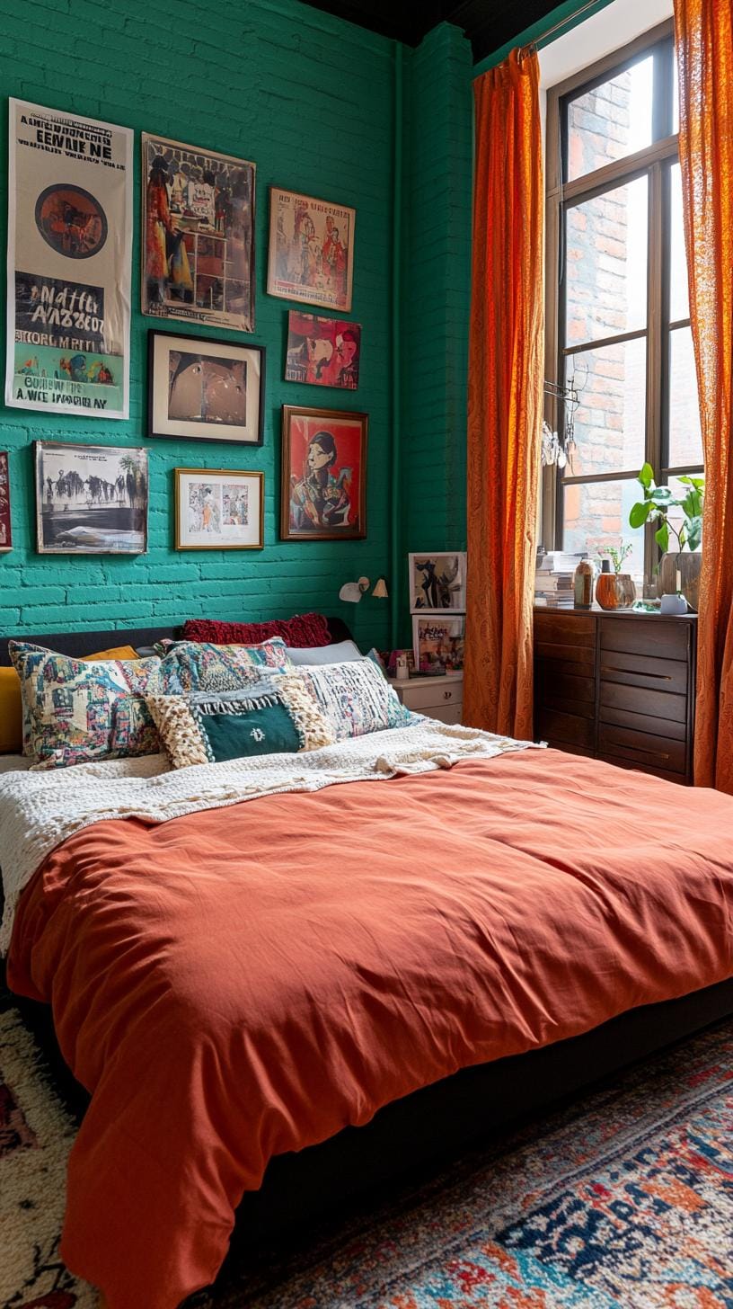 21 new bedroom ideas for your 2025 refresher 37 12. Vintage poster with versatile decor for a witch feeling 1