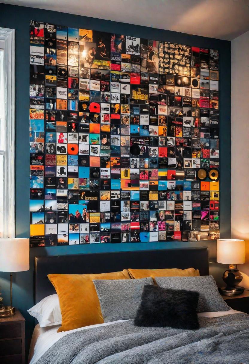 61 Inspiring Bedroom Wall Decor Ideas: Transform Your Space into a Dreamy Retreat 17 15. Vinyl Wall Collage Ideas-0
