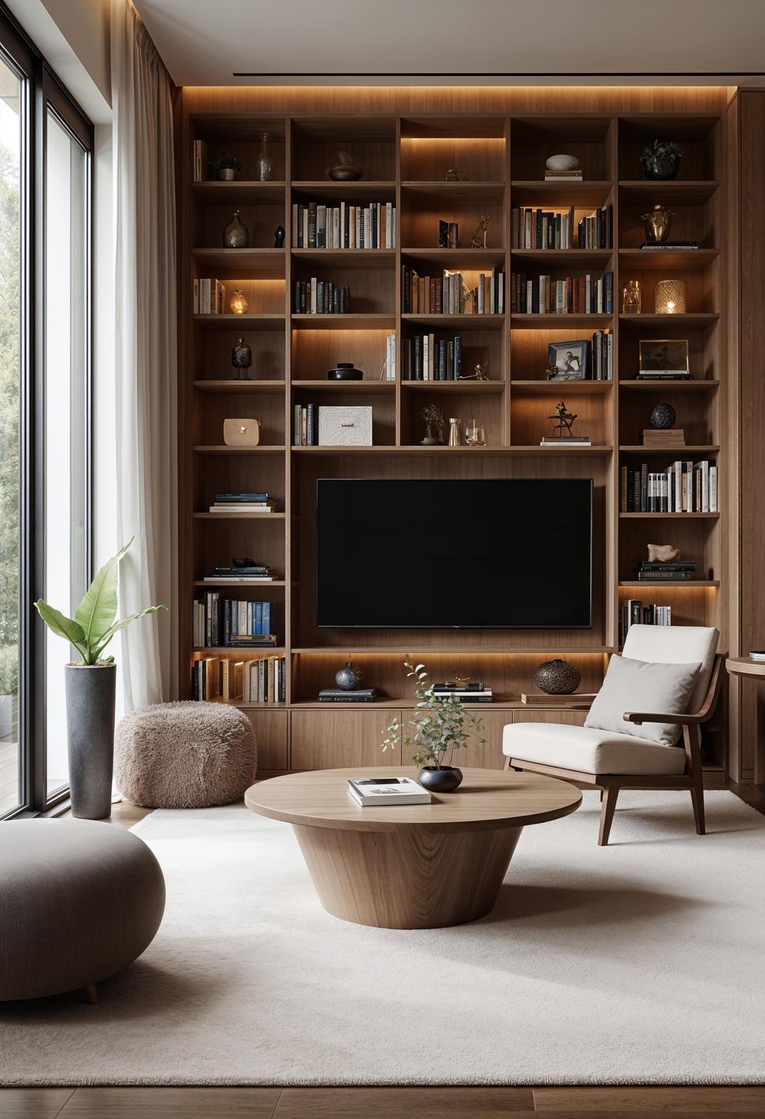 20 breathtaking living room wall decoration ideas 61 17. Wall shelves integrated in the wall: Creative Designs-2