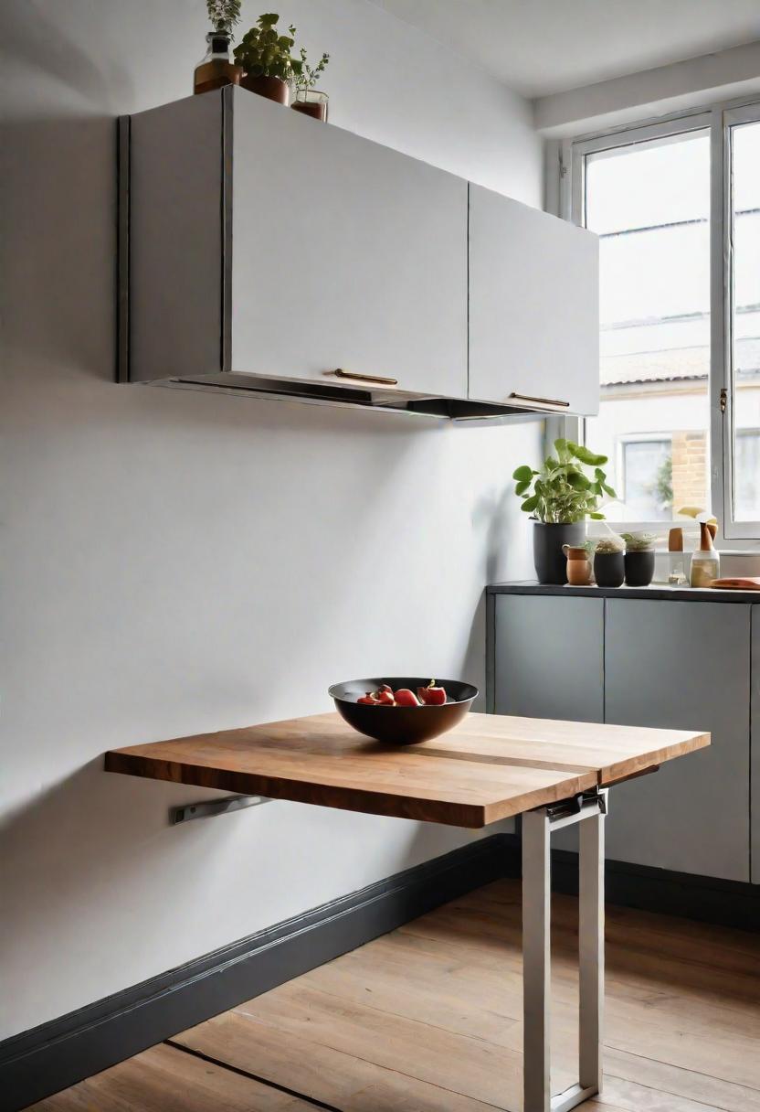 43 Inspiring Kitchen Decor Ideas: Stylish and Functional Accents 61 39. Wall-Mounted Fold-Down Table-1