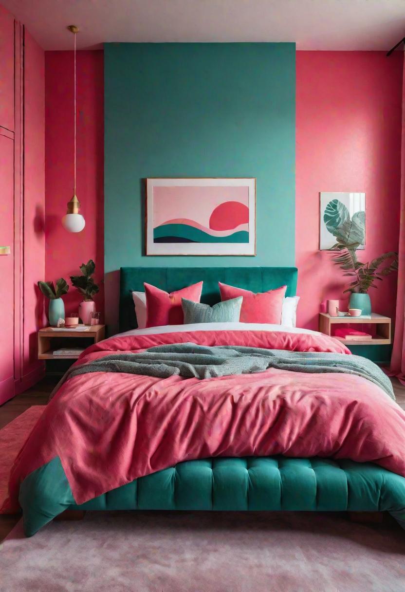 63 Luxurious Pink Bedrooms to Warm Up Your Space 44 42. Watermelon Pink Accent Wall-0