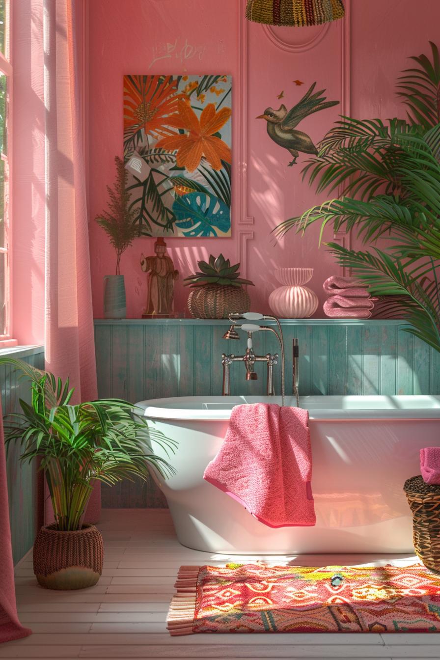 20 aesthetic bathroom designs for your home sale 18 18 11. Wunderlich pink boho bathroom ideas-0