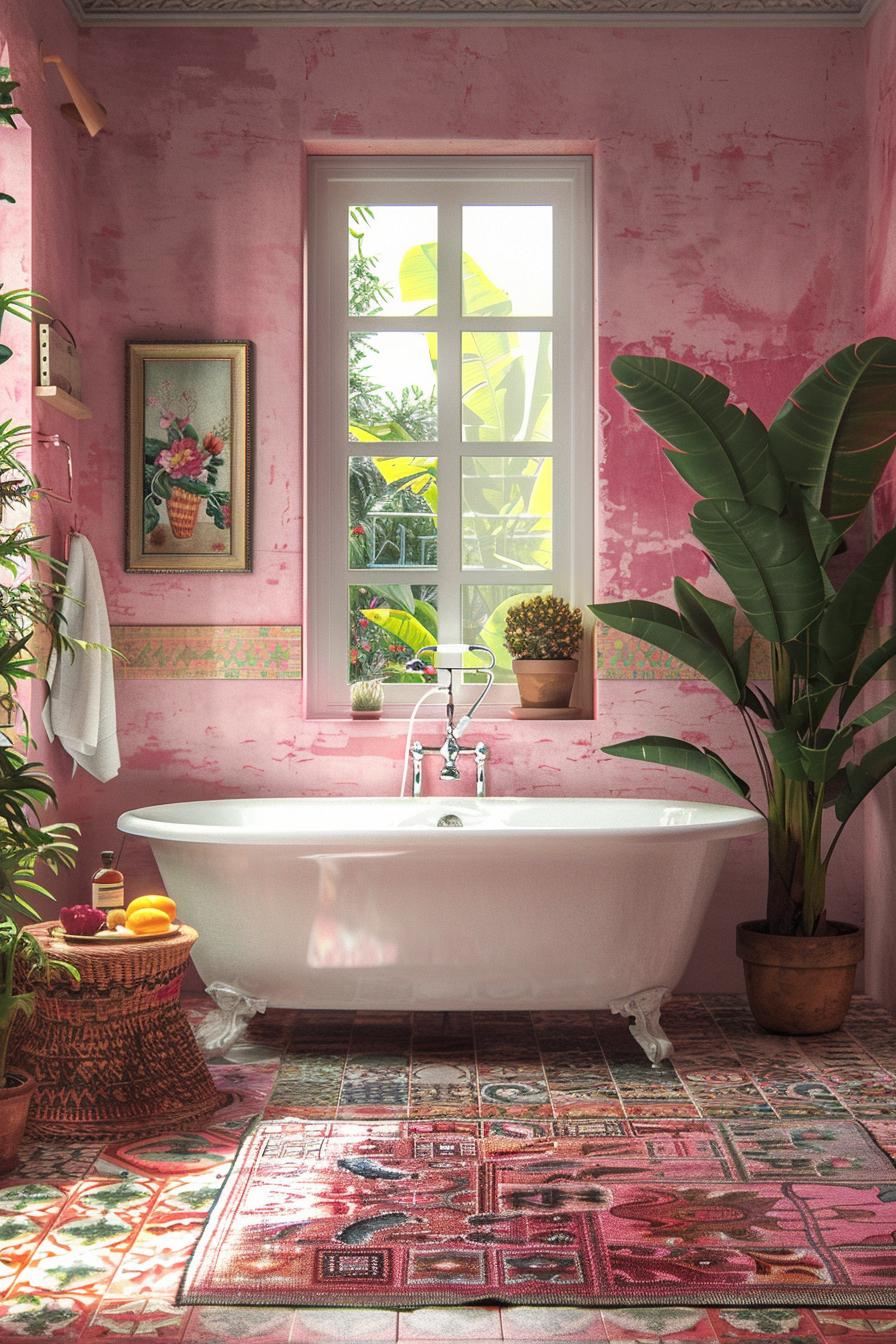 20 aesthetic bathroom designs for your home processing 19 11. Wunderlich pink boho bathroom ideas-1
