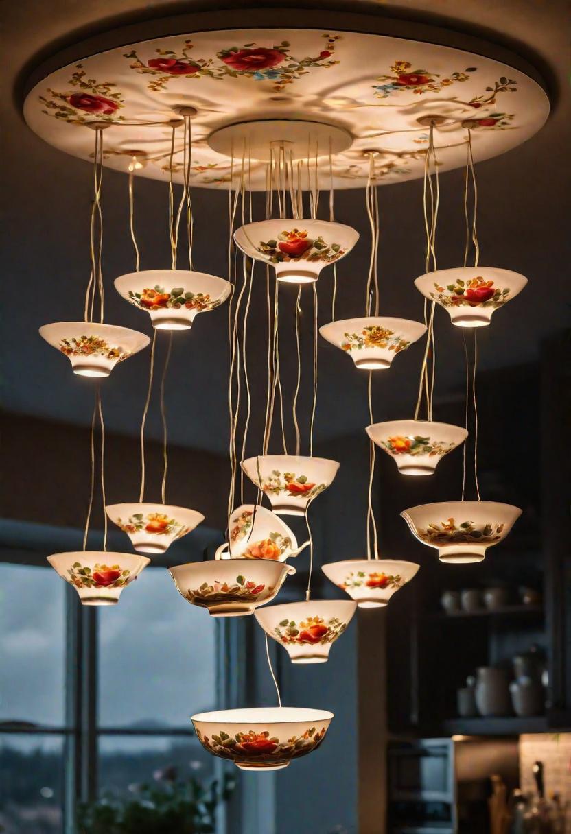43 Inspiring Kitchen Decor Ideas: Stylish and Functional Accents 44 31. Whimsical Teacup Chandelier Ideas-0