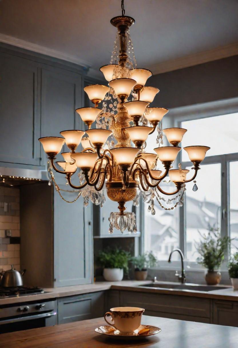 43 Inspiring Kitchen Decor Ideas: Stylish and Functional Accents 45 31. Whimsical Teacup Chandelier Ideas-1