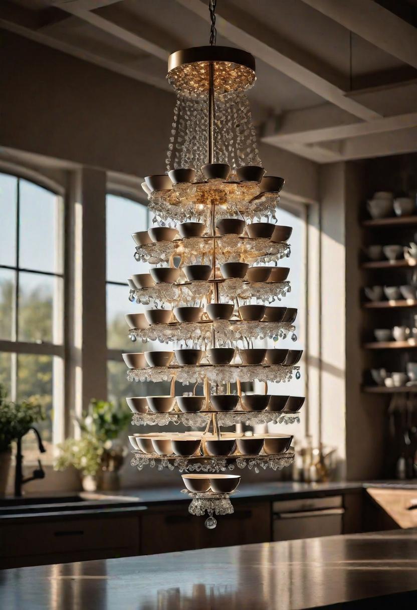 43 Inspiring Kitchen Decor Ideas: Stylish and Functional Accents 46 31. Whimsical Teacup Chandelier Ideas-2