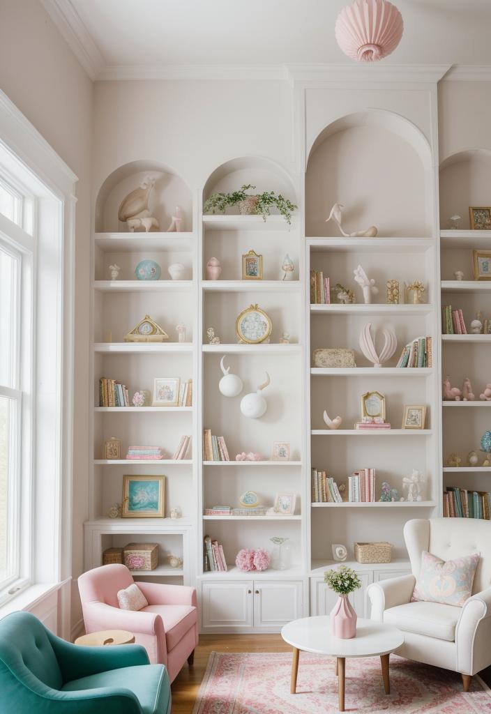 21 elegant built -in shelves for the living room 29 20. Wunderliche Wonderland Living Room Regale-0