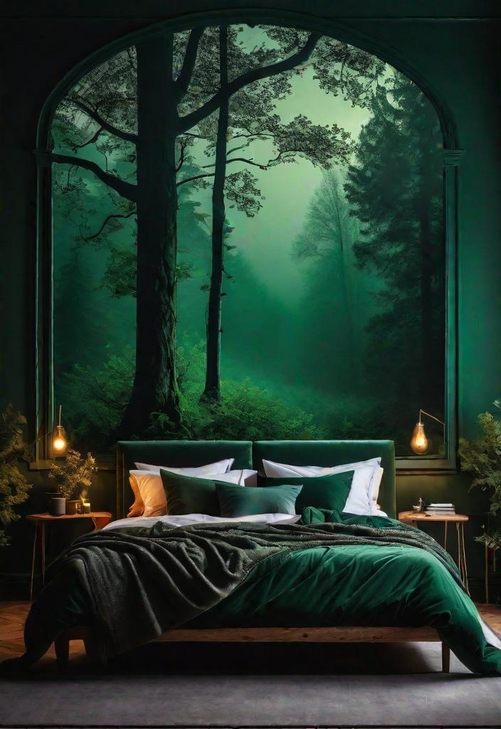 32 bezaubernde launische Schlafzimmerinspirationen 4 2. Flüsterwald: launisches Schlafzimmer-0