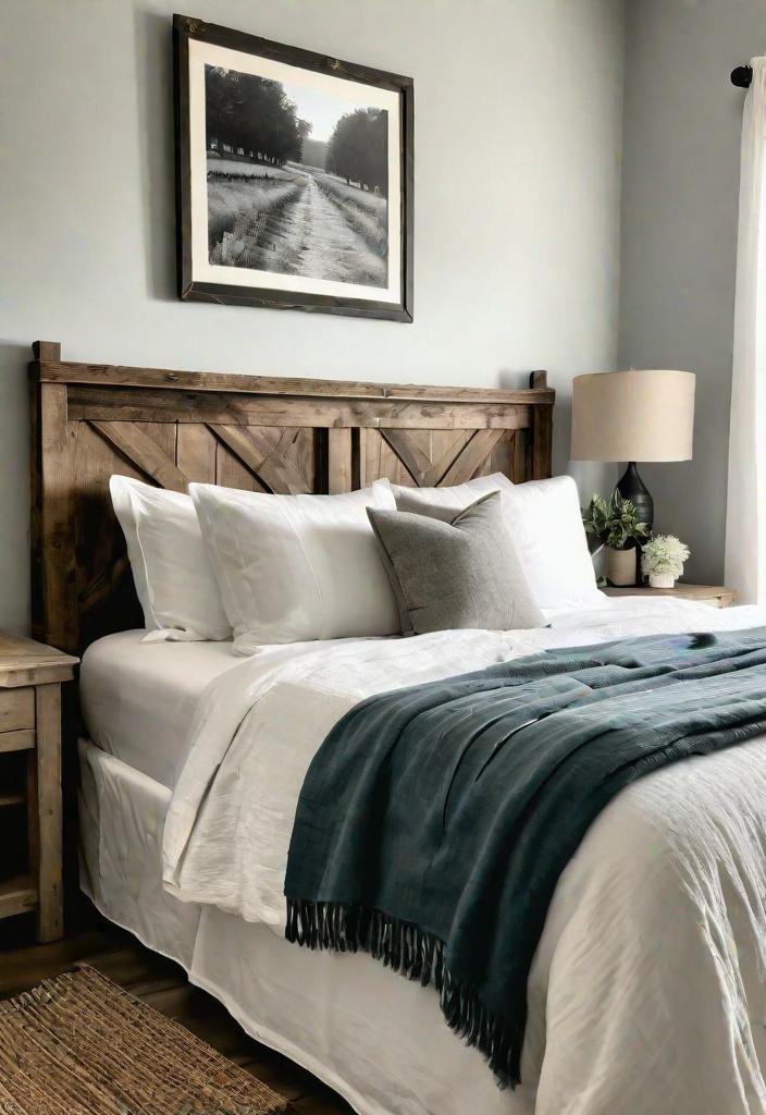 38 Genius Farmhouse Bedroom Ideas 6 4. Whitewash wood headboard-0
