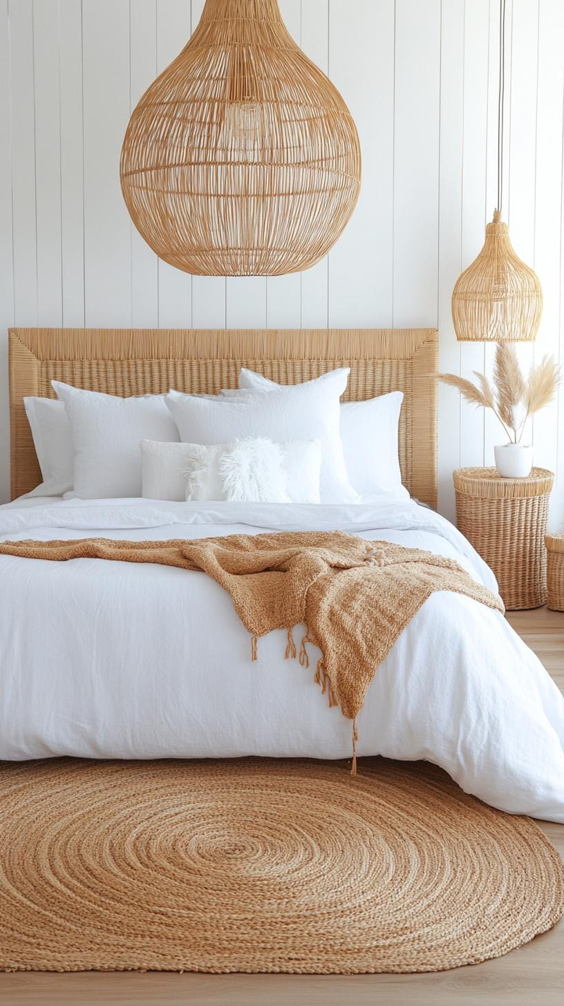 23 Modern Boho bedroom ideas that you love immediately 23 7. Accent Wicker and Rattan in room 1