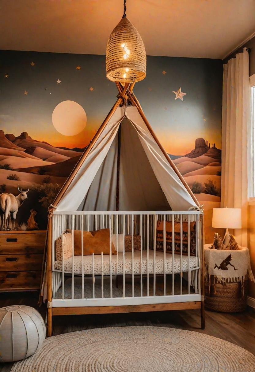 61 Dreamy Nursery Room Inspirations: From Cozy Corners to Whimsical Themes 53 32. Wild West Wigwam Decor Ideas-0