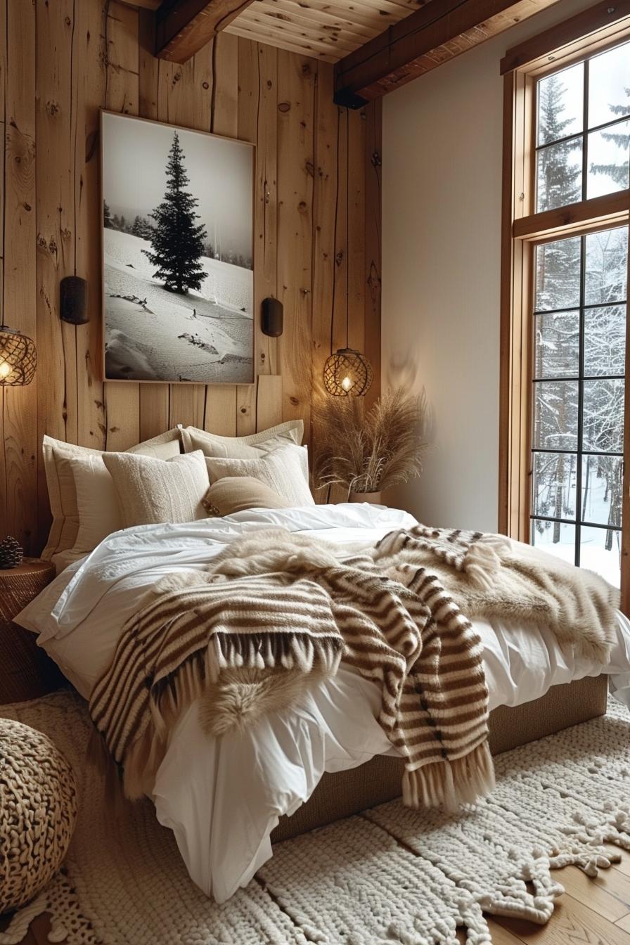 19 Best earthy modern bedroom ideas for a cozy retreat 59 17. Winter Woodland Bedroom Inspiration-1