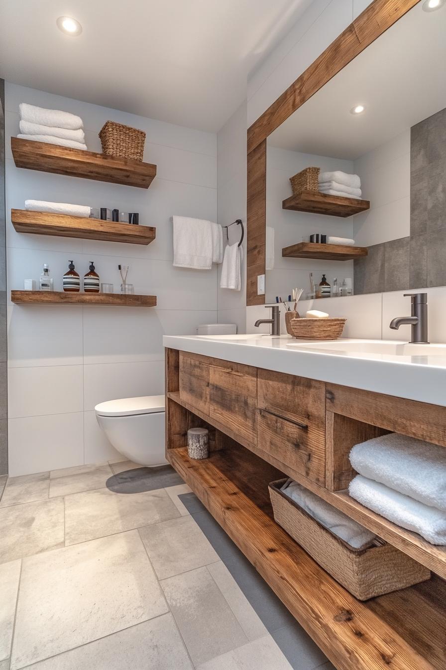 15 new bathroom design trends for 2024 and 2025 34 11. Wood and white bathroom trends-1