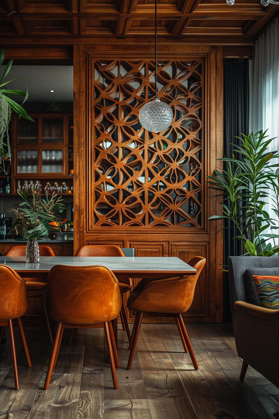 15 new modern dining room ideas in the middle of the century 37 37 13. Wooden room divider for the Essen part-2