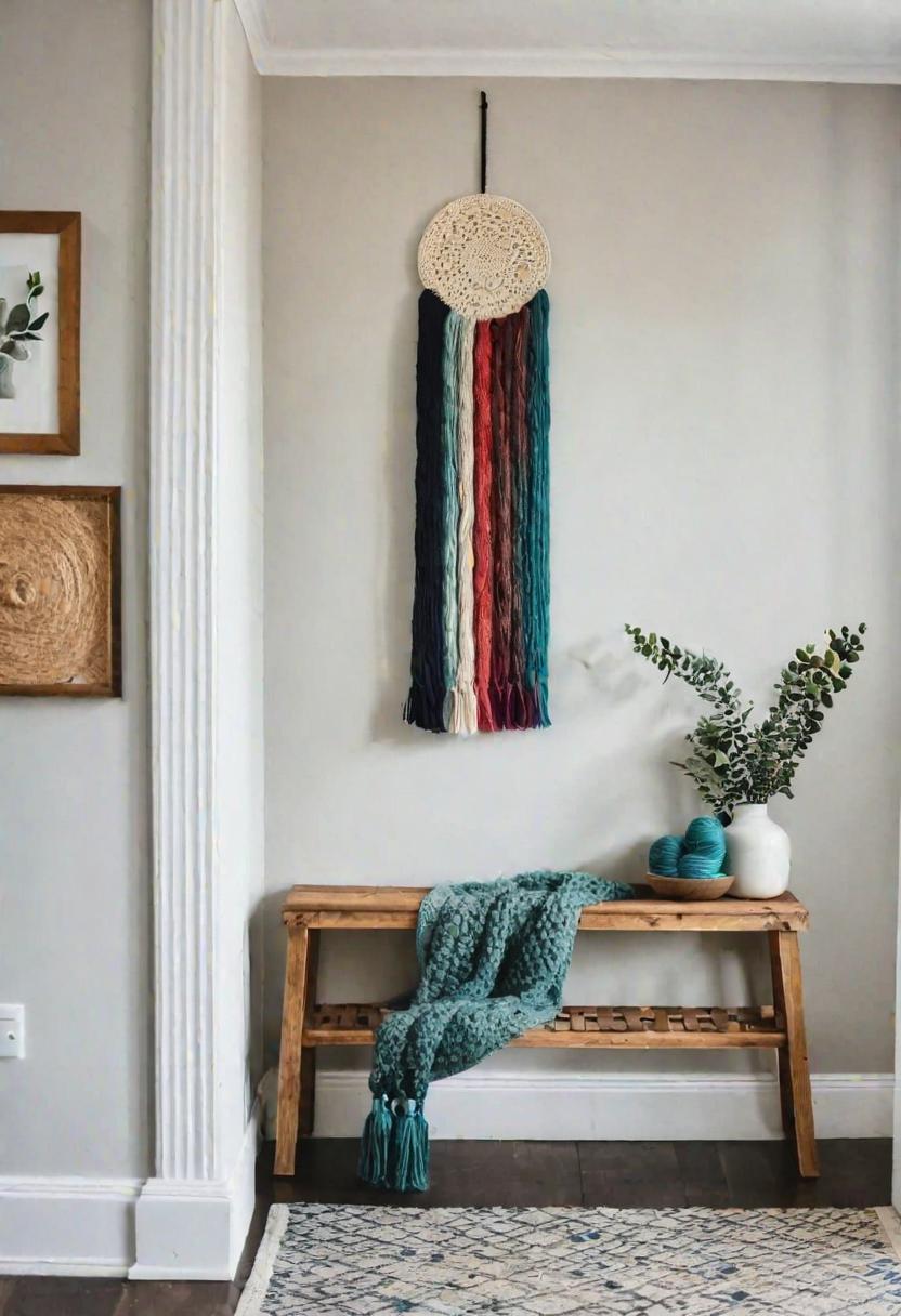 39 Chic Small Entrance Hall Ideas: Creative Solutions for Welcoming Spaces 35 31. Yarn Hanging DIY Art Ideas-0