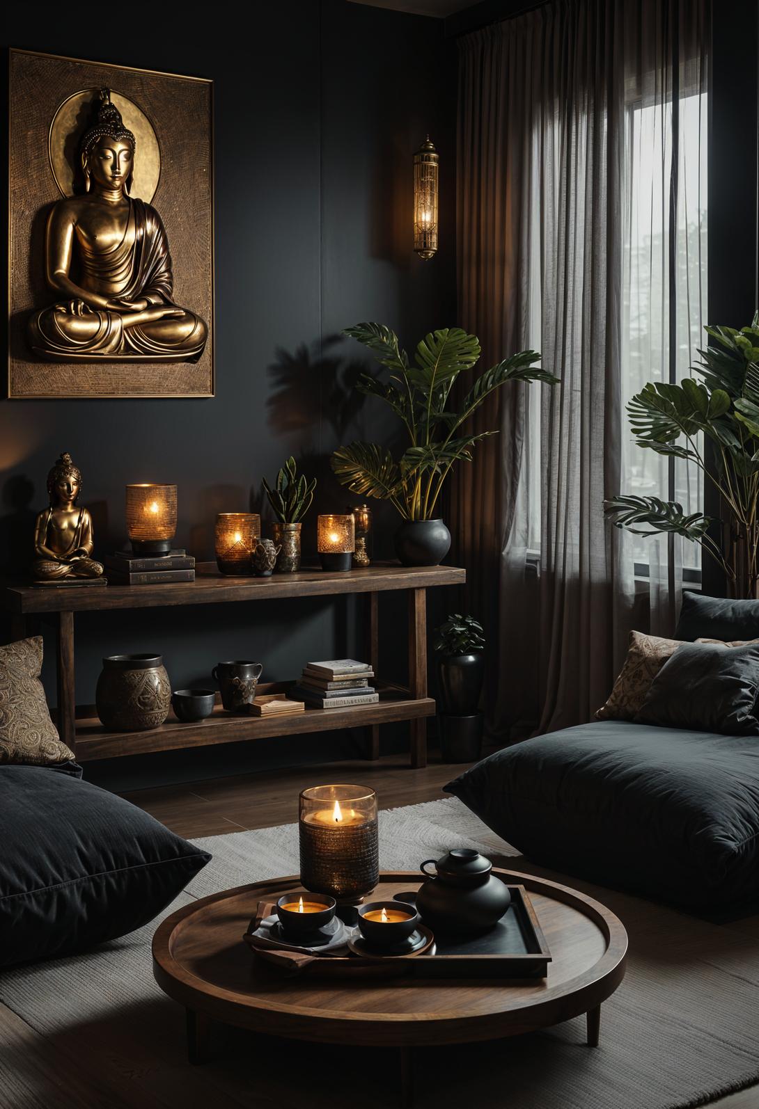 35 Gorgeous Dark Boho Living Room Inspirations 30 19. Zen Boho Living Room Oasis-0